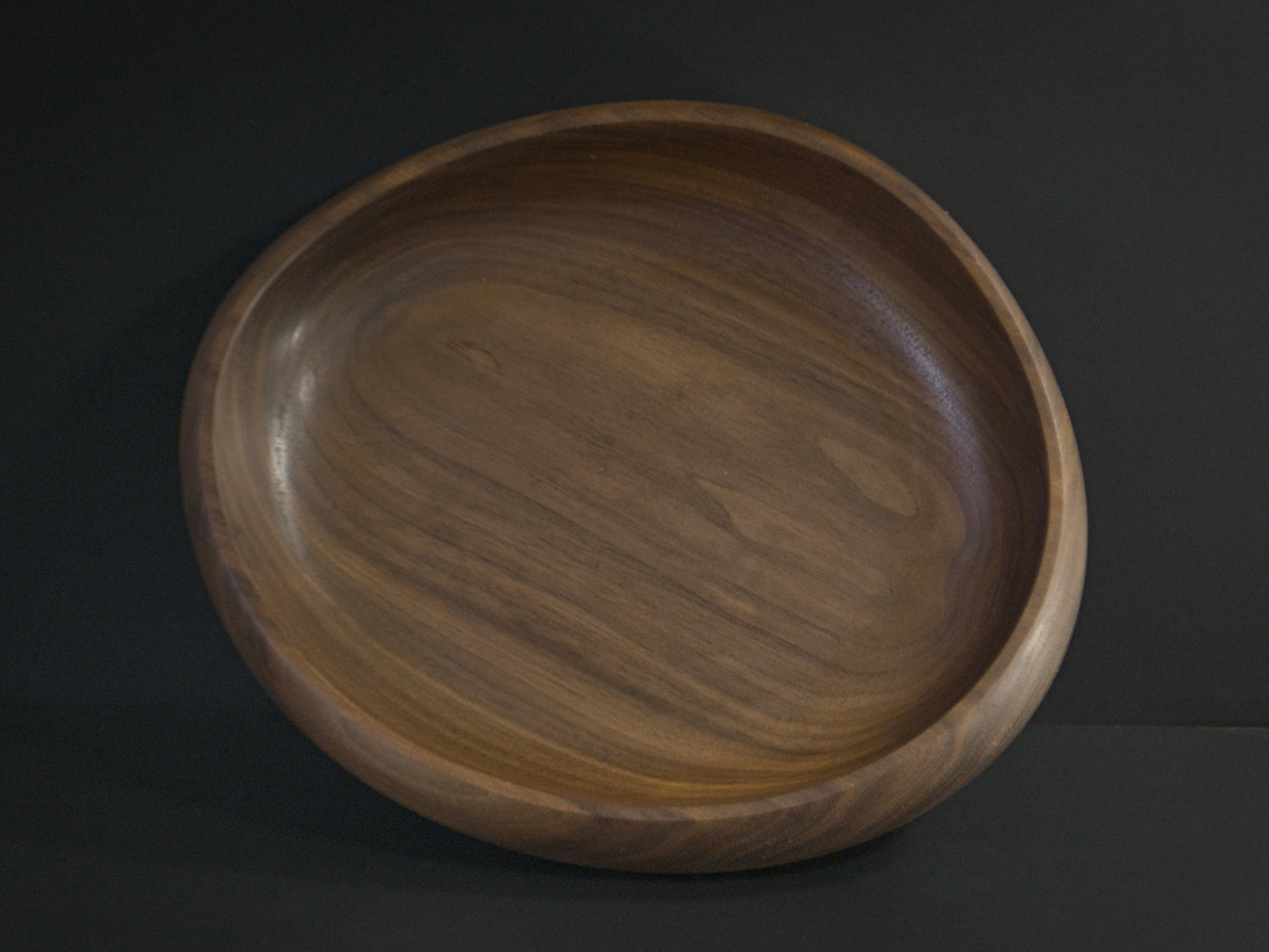 Large single wooden tray top view