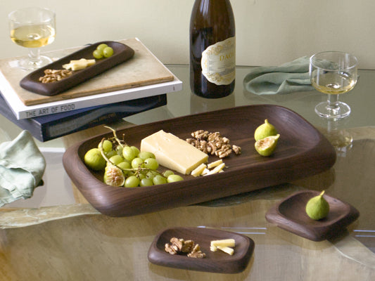 Group of wooden serving trays