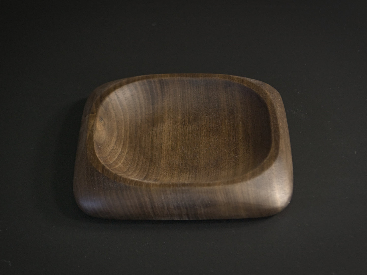 Small square wooden tray with rounded edges