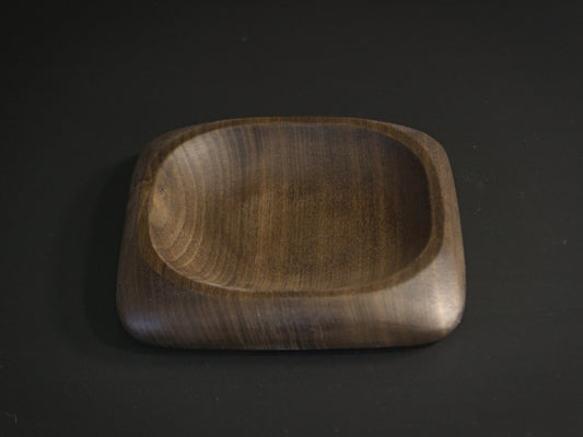 Small square wooden tray with rounded edges