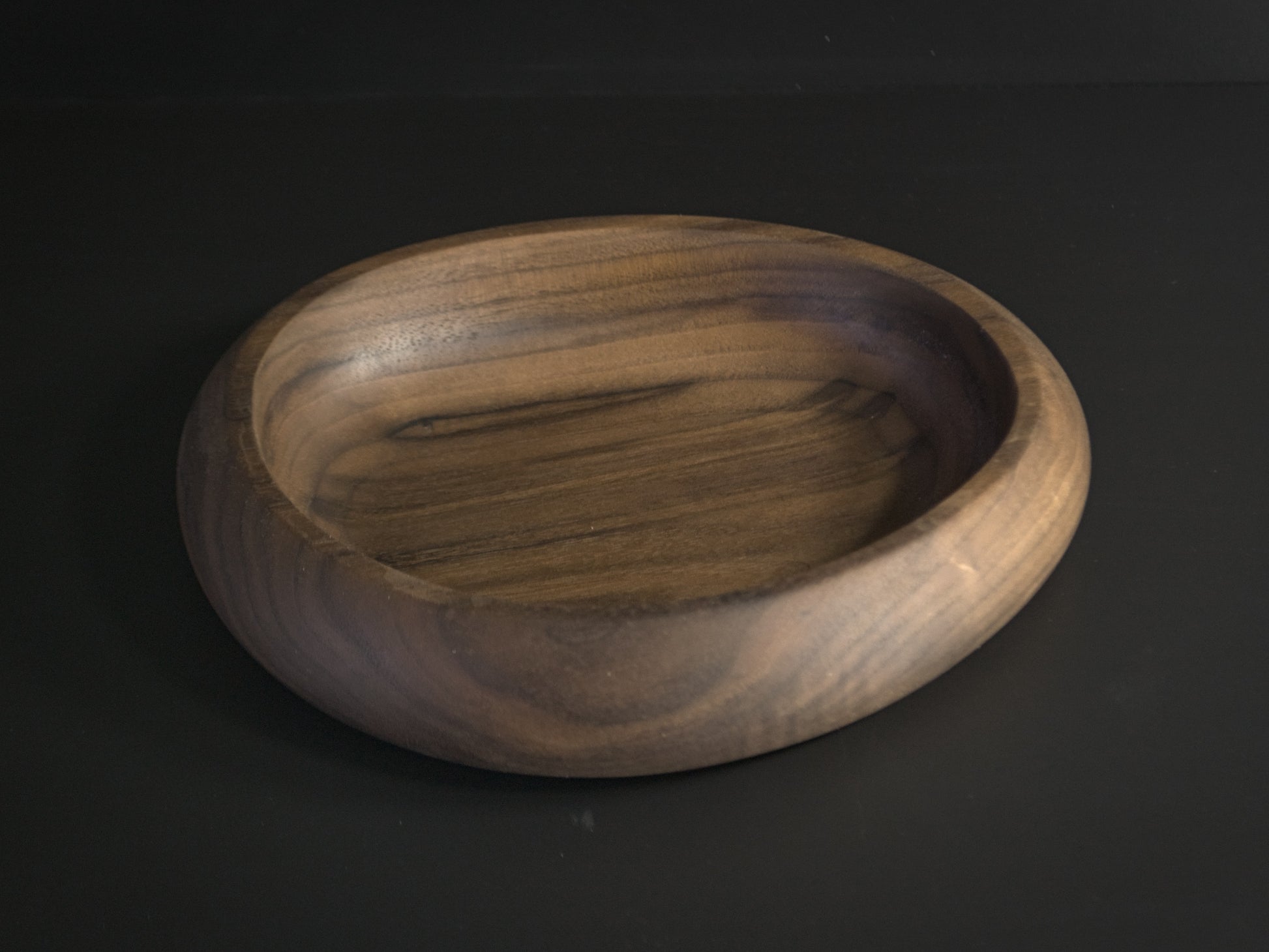 Circular wooden bowl