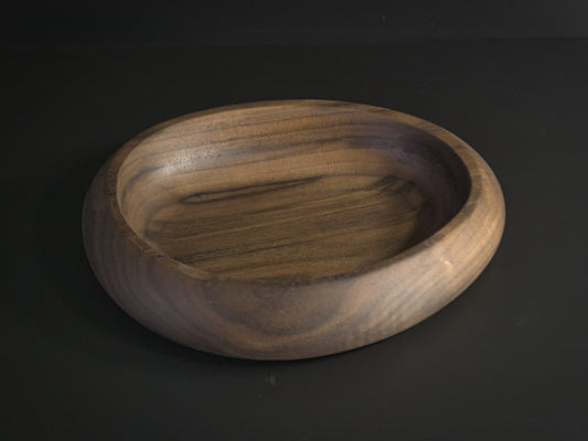 Circular wooden bowl